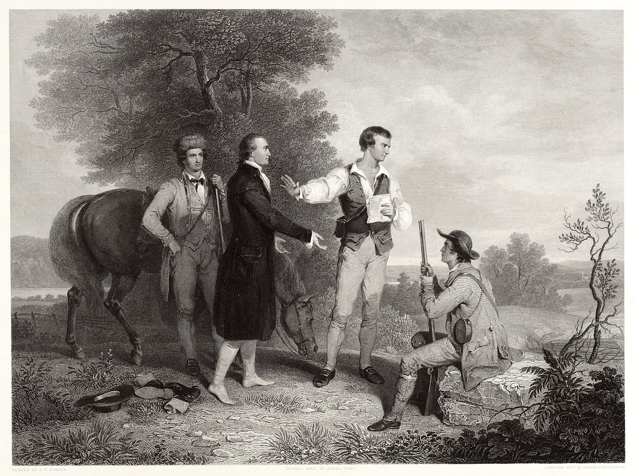 La Captura del Mayor Andre, después de Asher B. Durand, c.1846 (grabado) de Alfred Jones