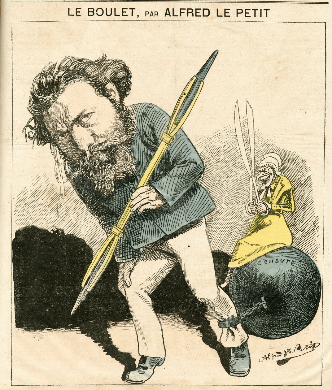 Portada de "Le Grelot", número 119, Satírico en Colores de Alfred Le Petit