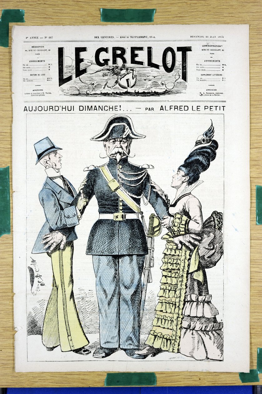 Portada de "Le Grelot", número 167, Satírico en Colores de Alfred Le Petit