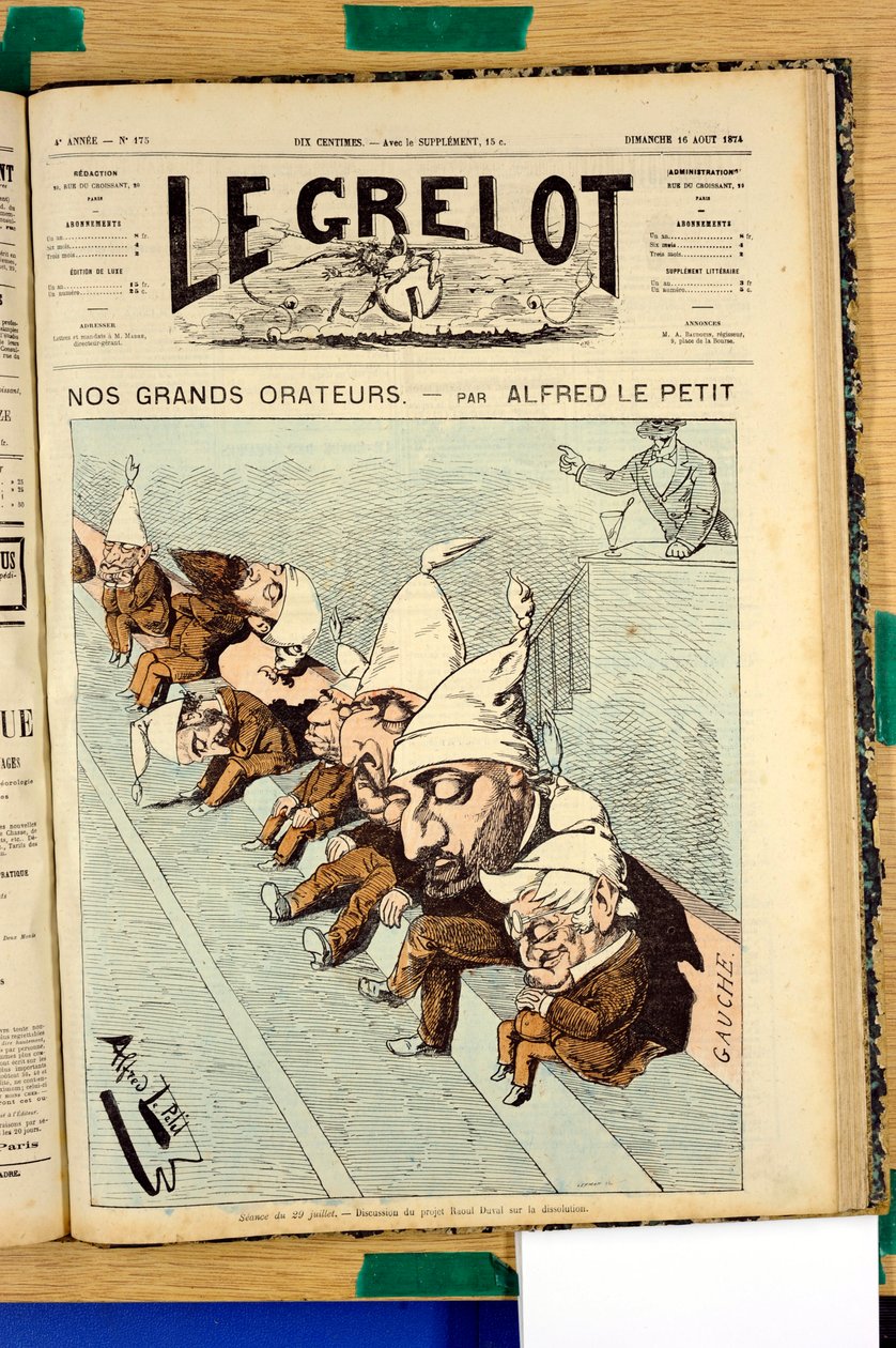 Portada de "Le Grelot", número 175, Satírico en Colores de Alfred Le Petit