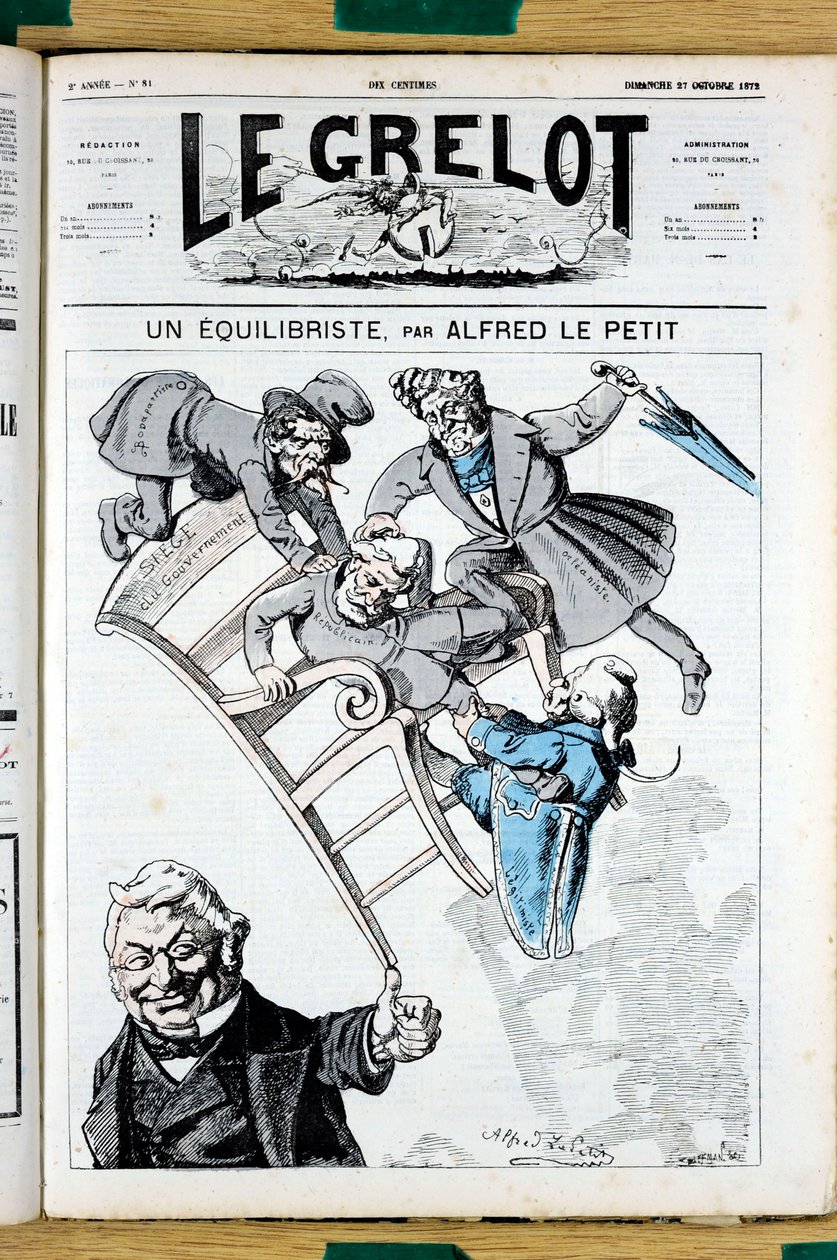 Portada de "Le Grelot", número 81, Satírico en Colores de Alfred Le Petit