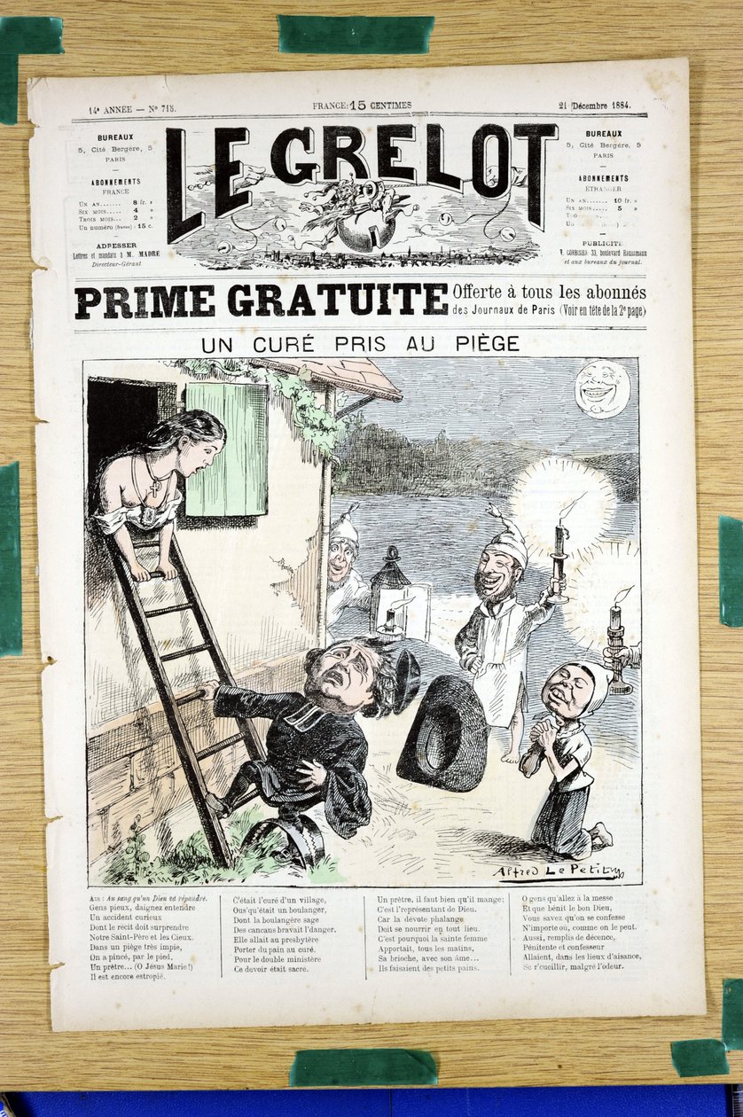 Portada de "Le Grelot", número 718, Satírico en Colores de Alfred Le Petit