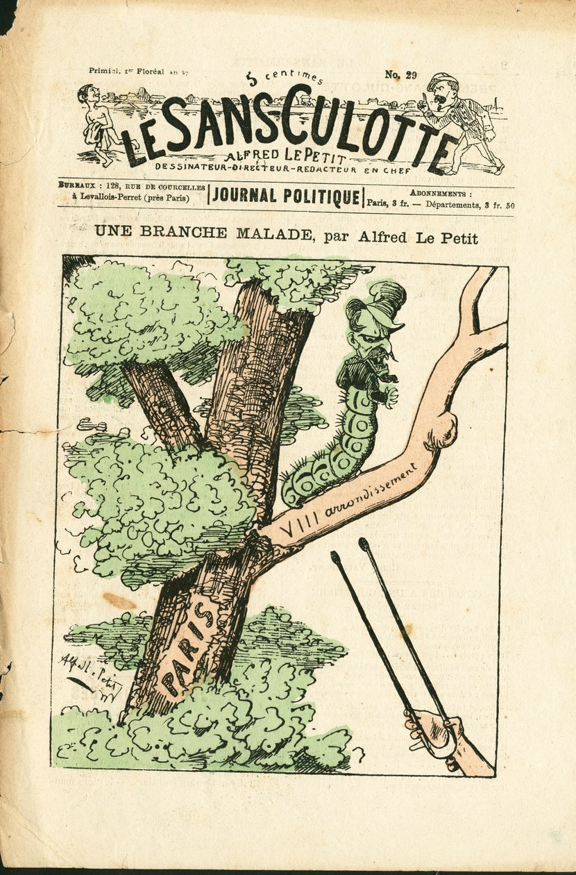 Portada de Le Sans-Panlotte, número 29, Satírico en Colores de Alfred Le Petit