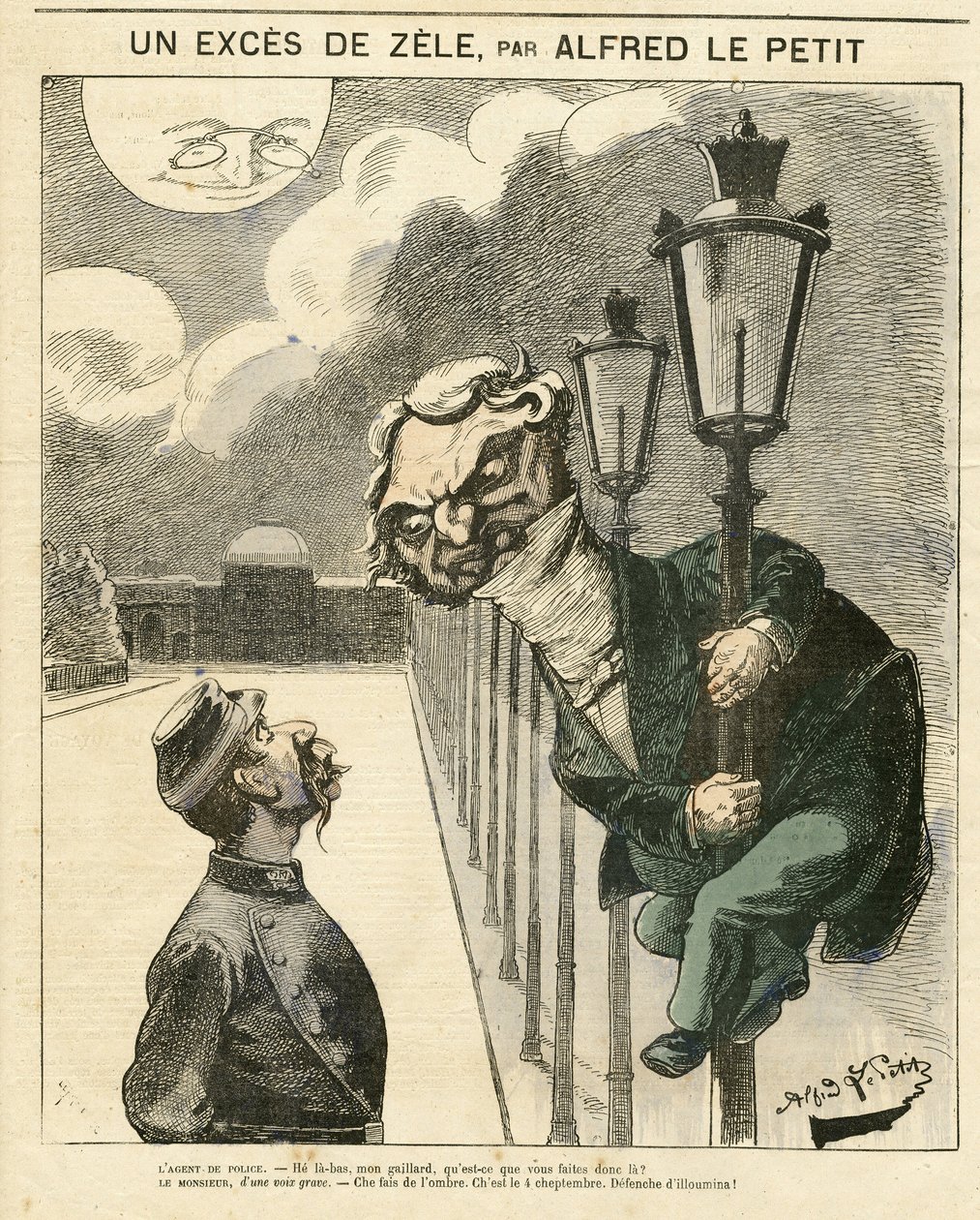 Ilustración de Alfred Le Petity (1841-1909) para la portada de Le Grelot de Alfred Le Petit