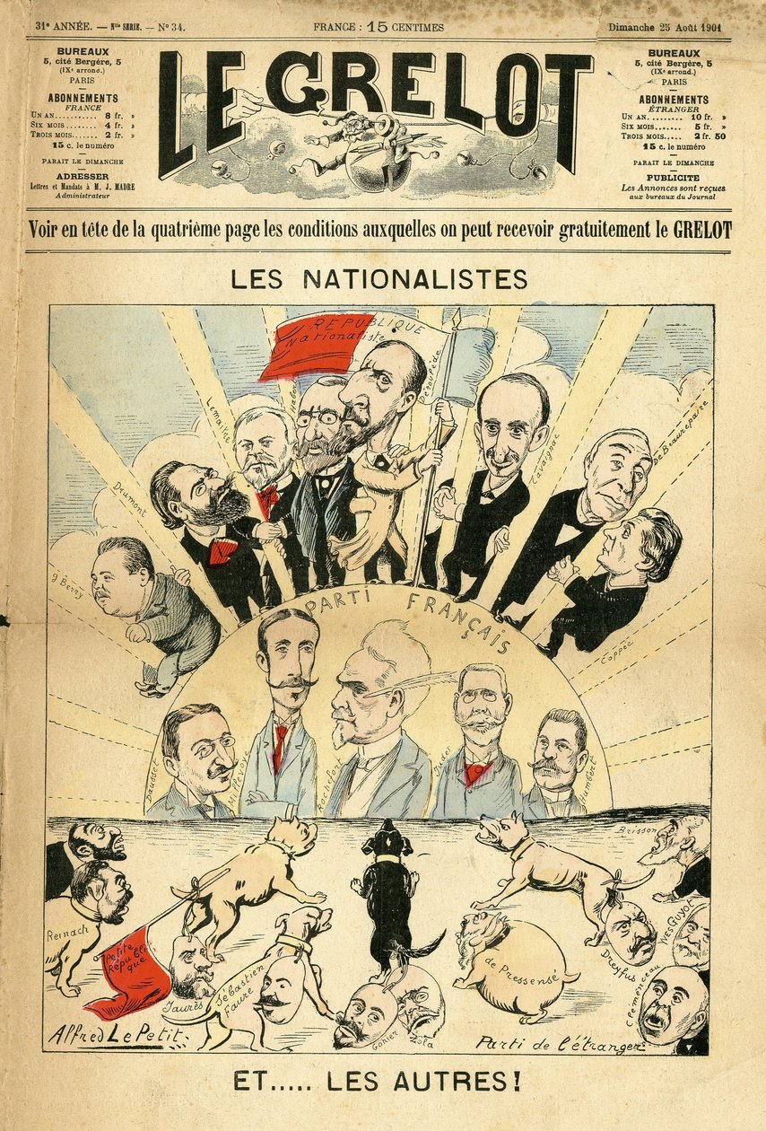 Ilustración de Alfred Le Pepetit (1841-1909) para la Portada de Le Grelot de Alfred Le Petit