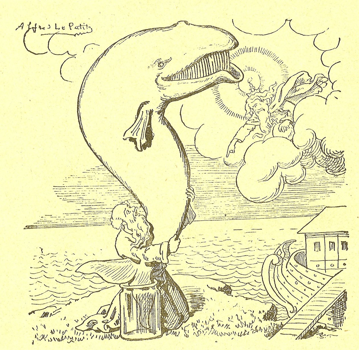 Ilustración de Alfred Le Petit (1841-1909) en Gros-Jean y su cura de Alfred Le Petit