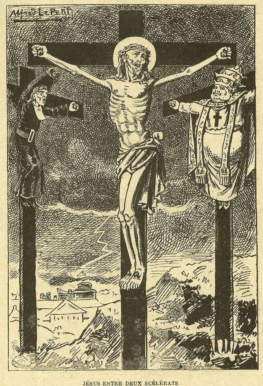 Ilustración de Alfred Le Pete (1841-1909) en Gros-Jean y su cura de Alfred Le Petit