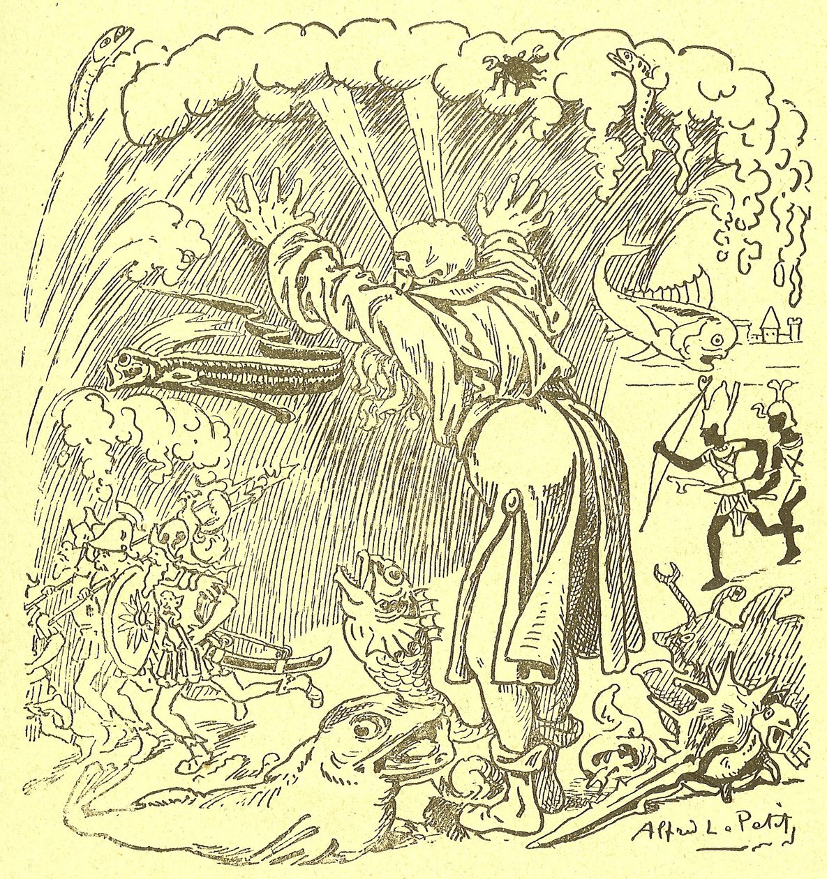 Ilustración de Alfred Le Petit (1841-1909) en Gros-Jean et son cure de Alfred Le Petit