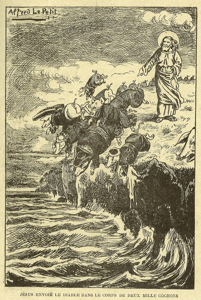 Ilustración de Alfred Le Pete (1841-1909) en Gros-Jean y su cura de Alfred Le Petit