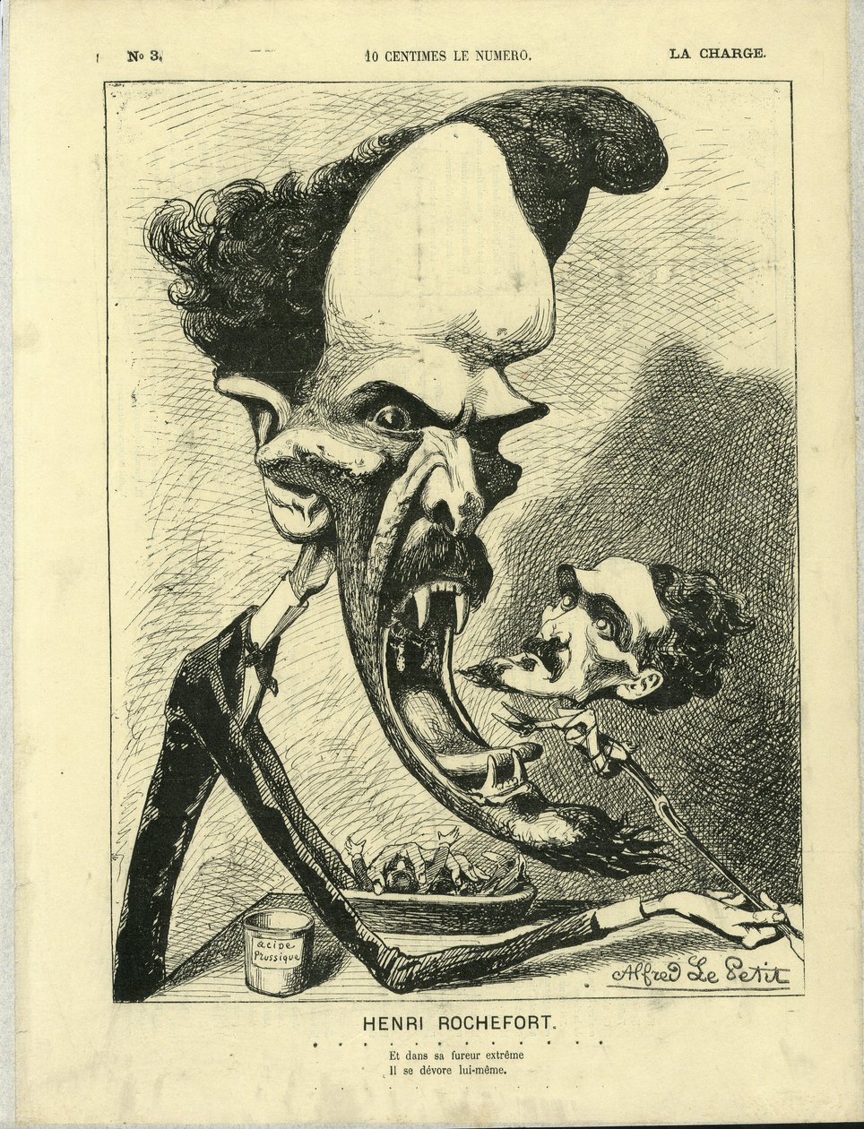Ilustración de Alfred Le Pete (1841-1909) en La Charge (1870), No. 3 de Alfred Le Petit