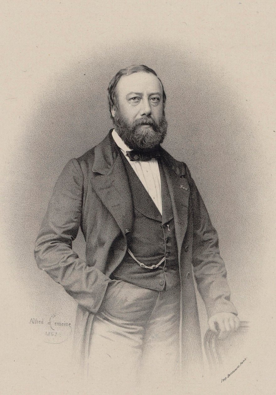 Retrato del compositor y chansonnier Gustave Nadaud 1820-1893, 1862 de Alfred Lemoine