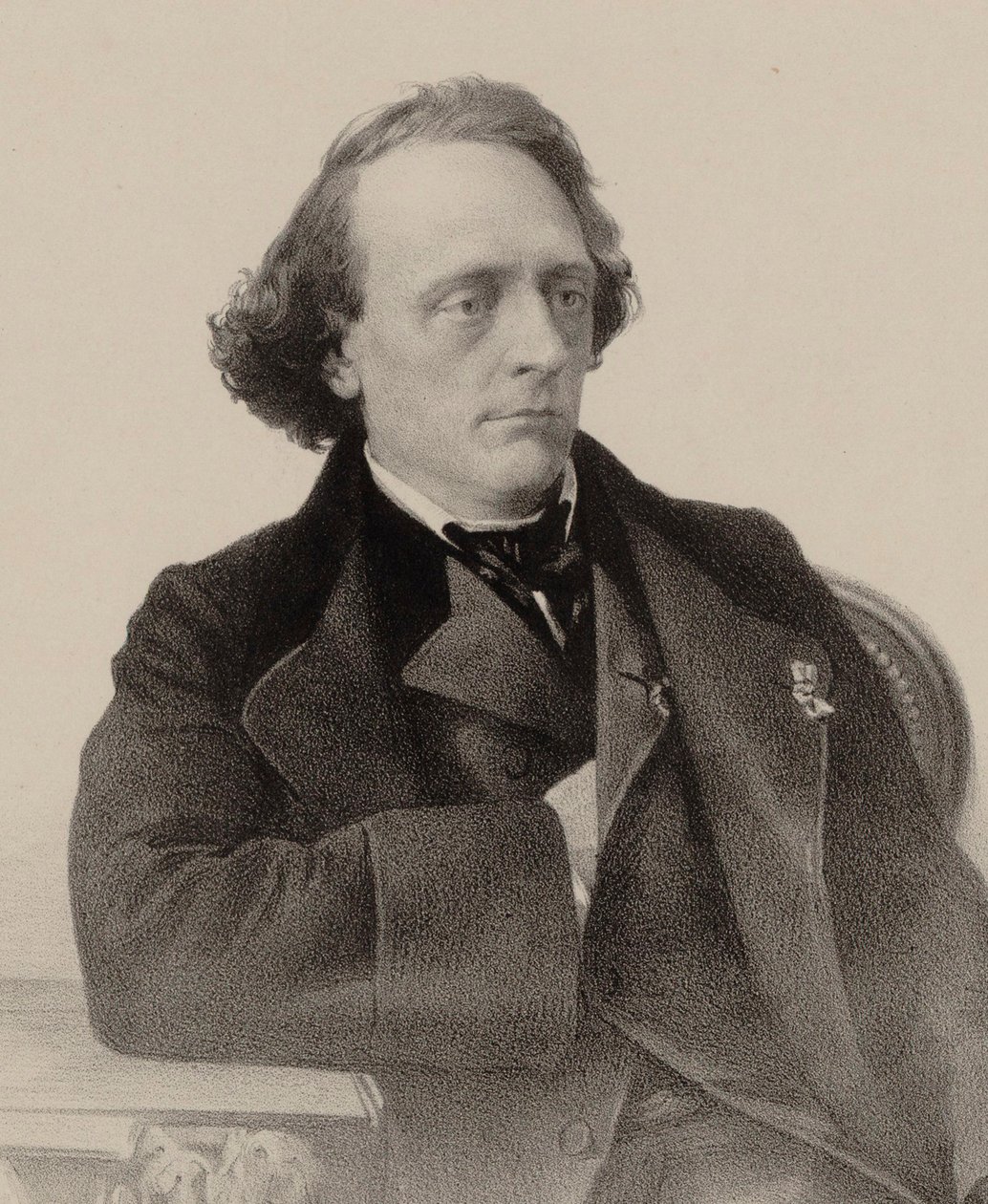 Retrato del pianista y compositor Henry Litolff de Alfred Lemoine