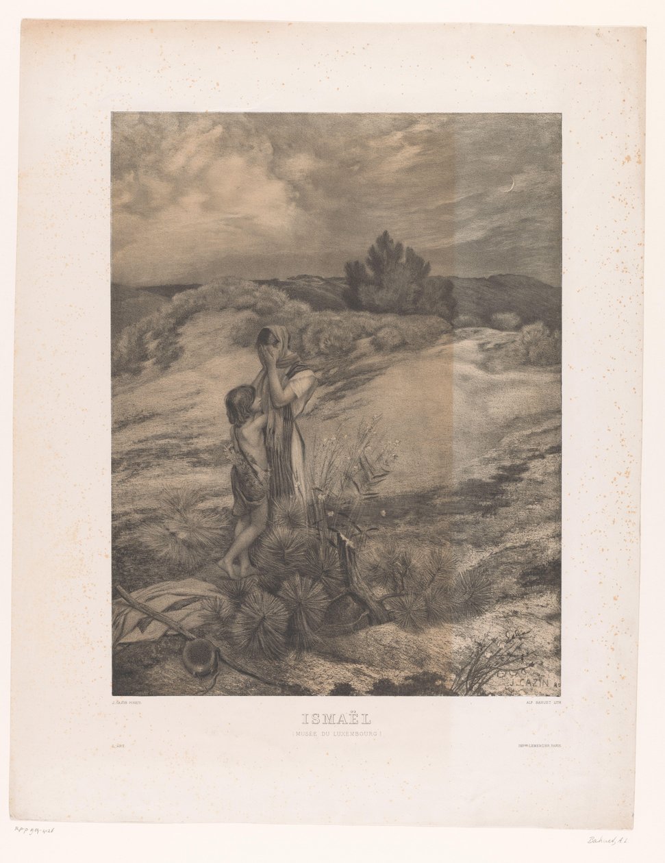 Agar e Ismael en el desierto Ismaël (Musée du Luxembourg) (título sobre objeto) de Alfred Louis Bahuet