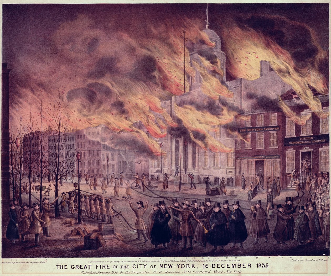 El Gran Incendio de Nueva York, 1835 de Alfred M. Hoffy
