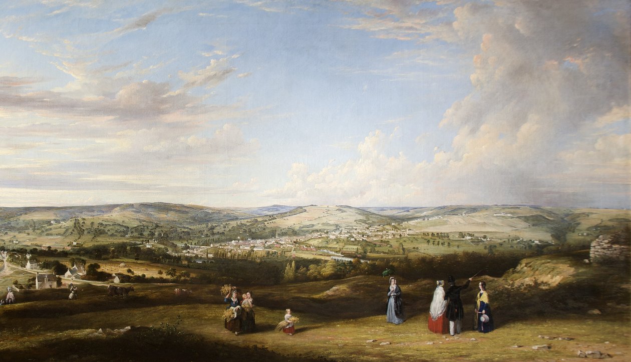 Stroud desde cerca del Fuerte Rodborough, Gloucestershire de Alfred Newland Smith