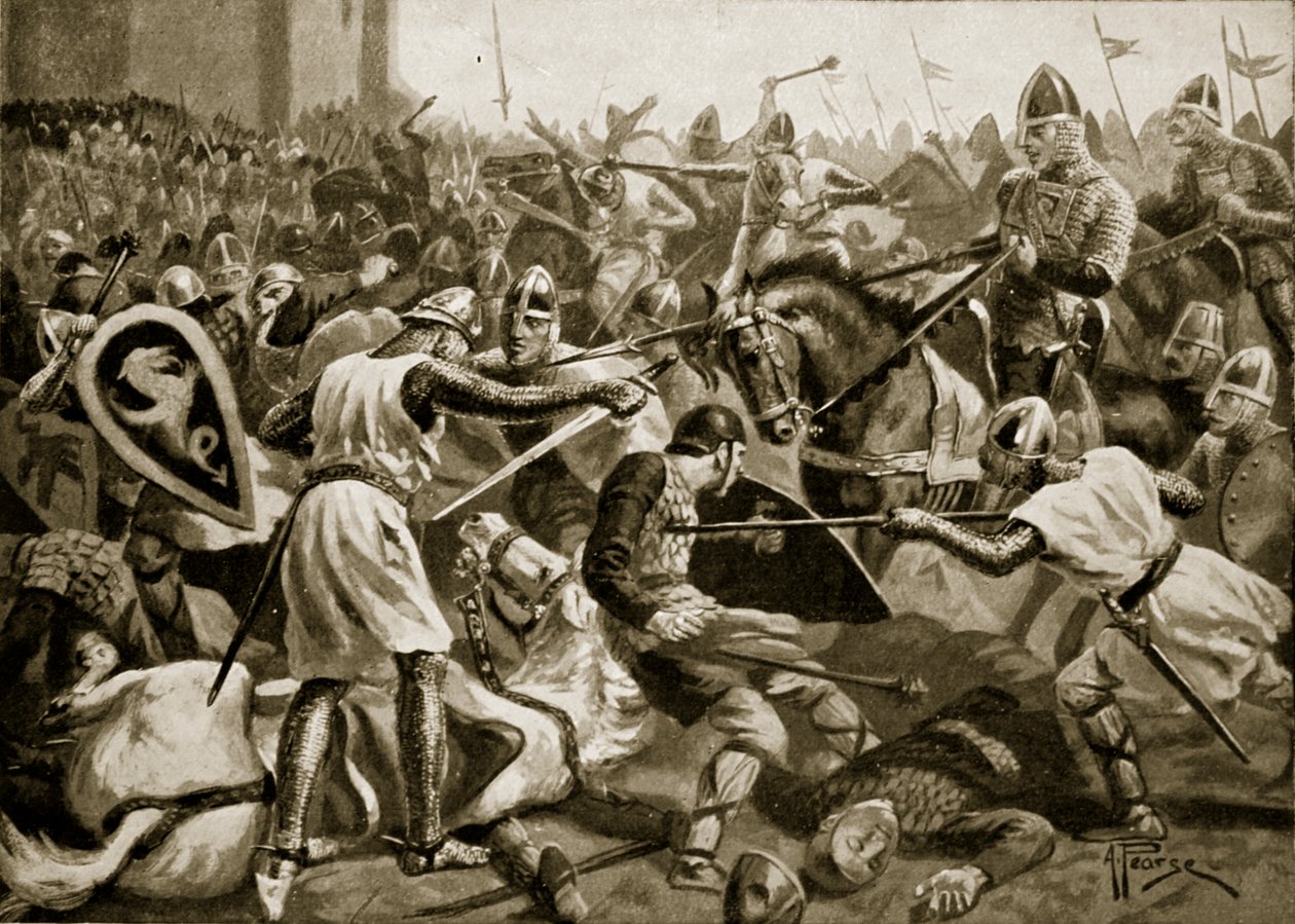 Roberto tomado prisionero en Tinchebral, 1106, ilustración de 