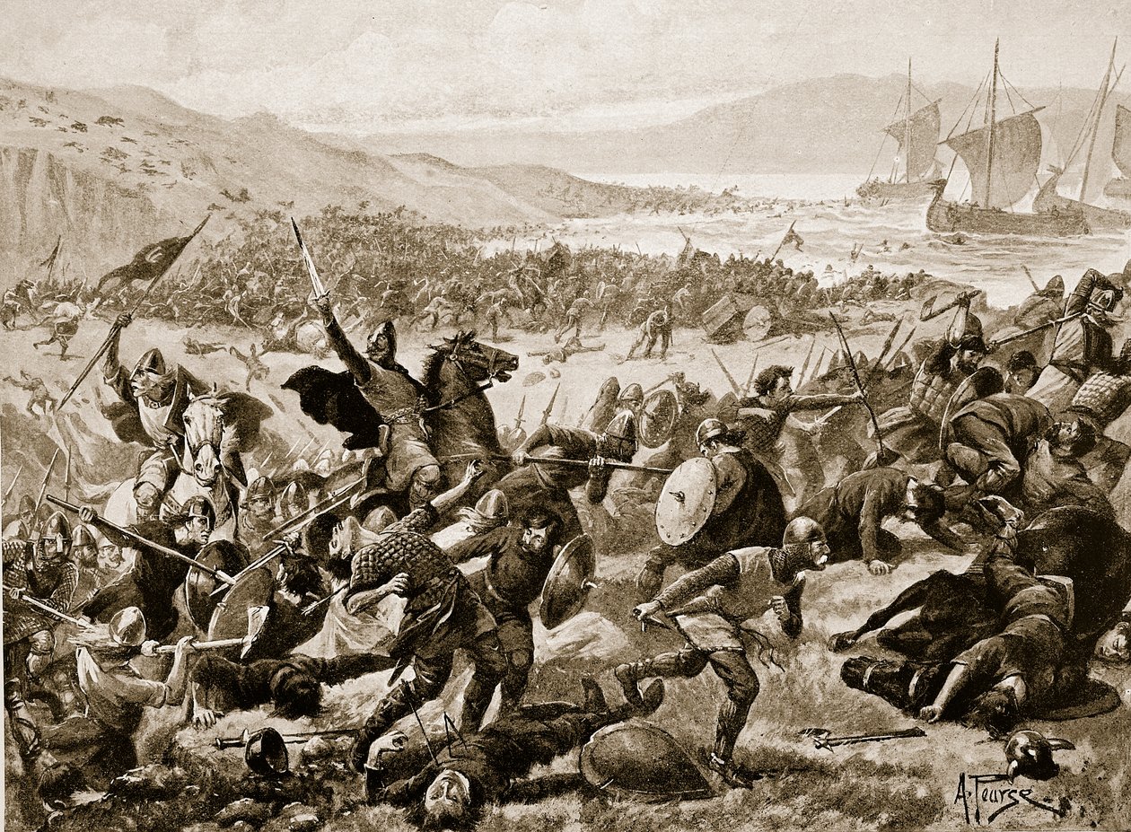 La gran batalla de Brunanburh, 937, ilustración de 