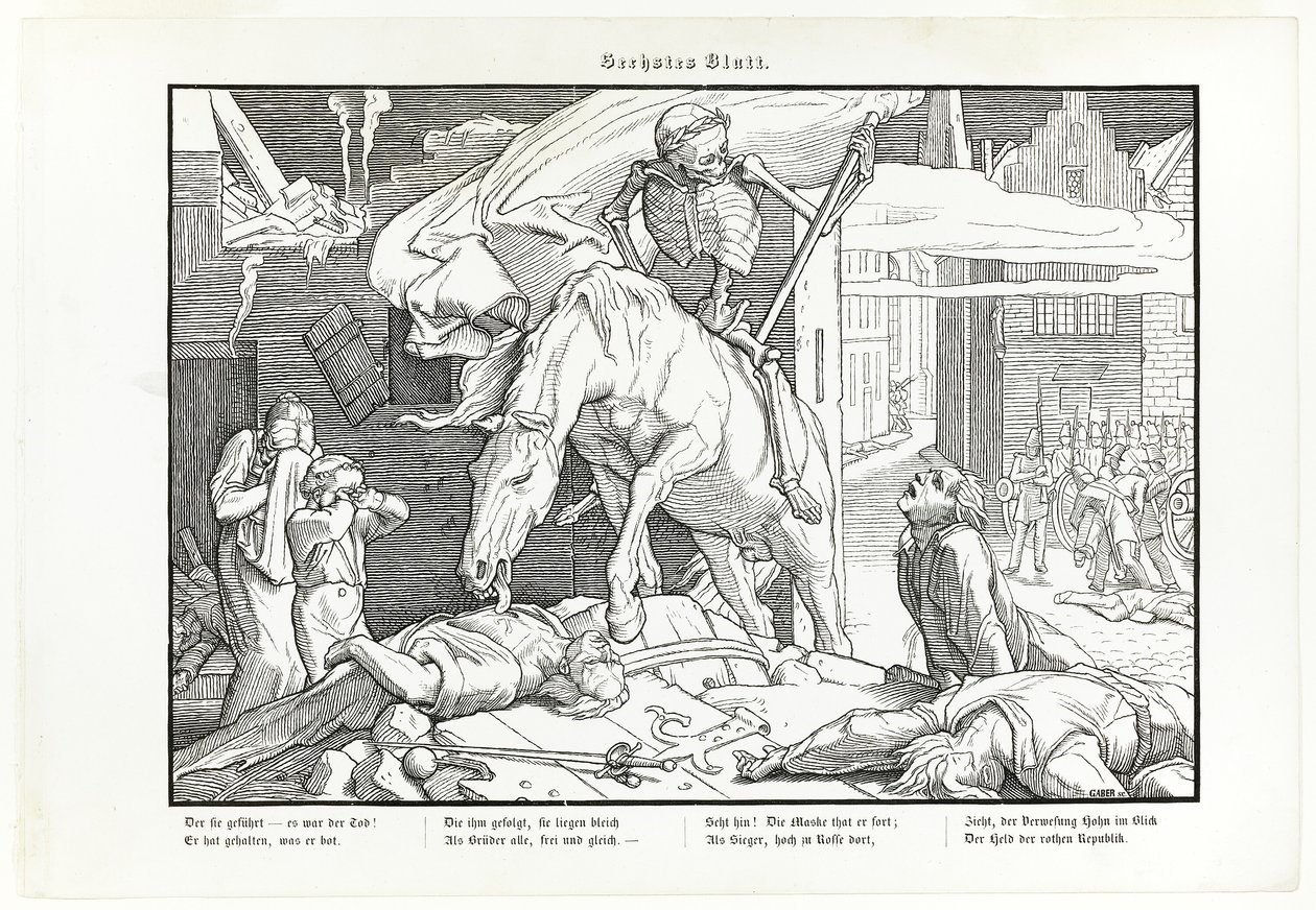 También una danza de la muerte, plato VII de Alfred Rethel