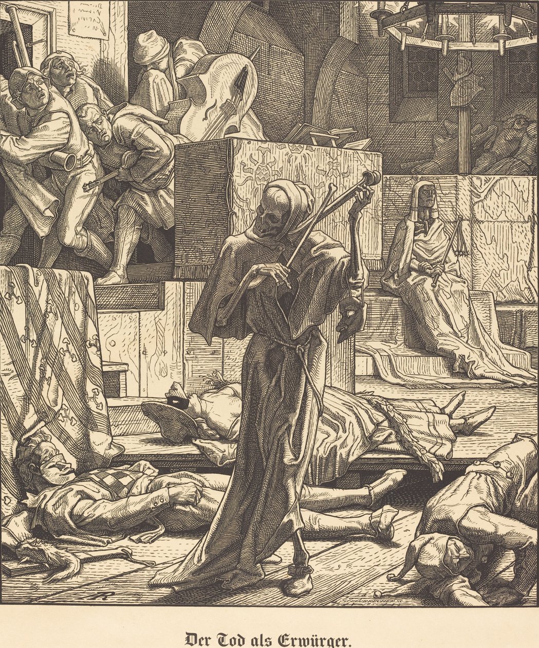 La muerte como estrangulador (Der Tod als Erwürger) de Alfred Rethel