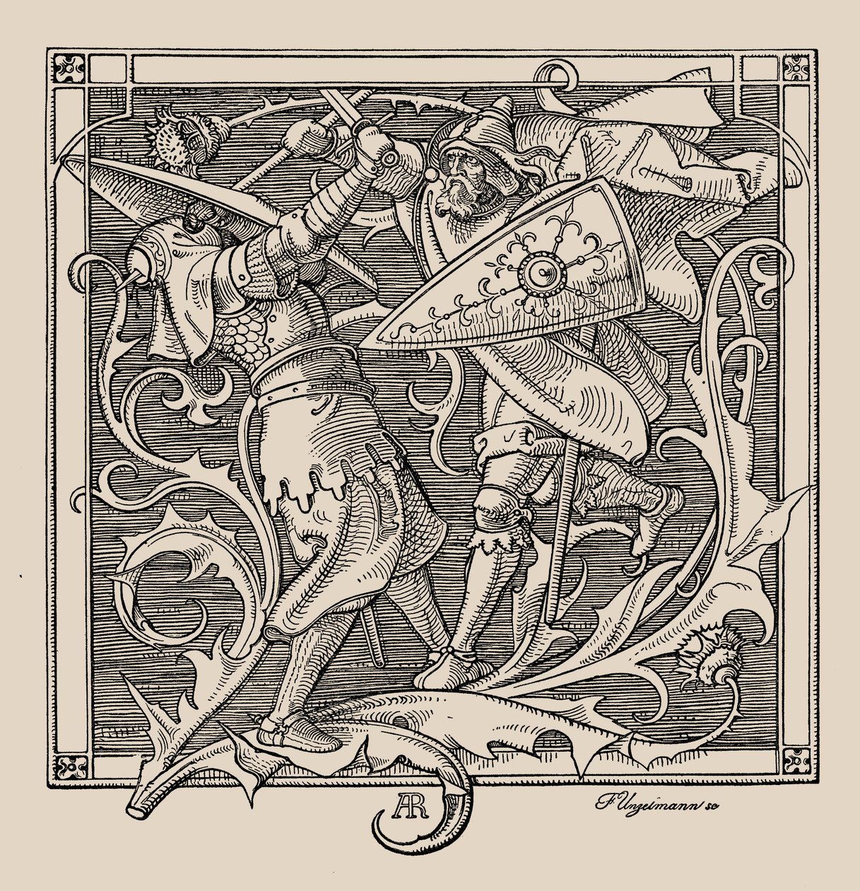 Los Nibelungos. Hagen de Troneck mata a Iring, 1840-1841 de Alfred Rethel