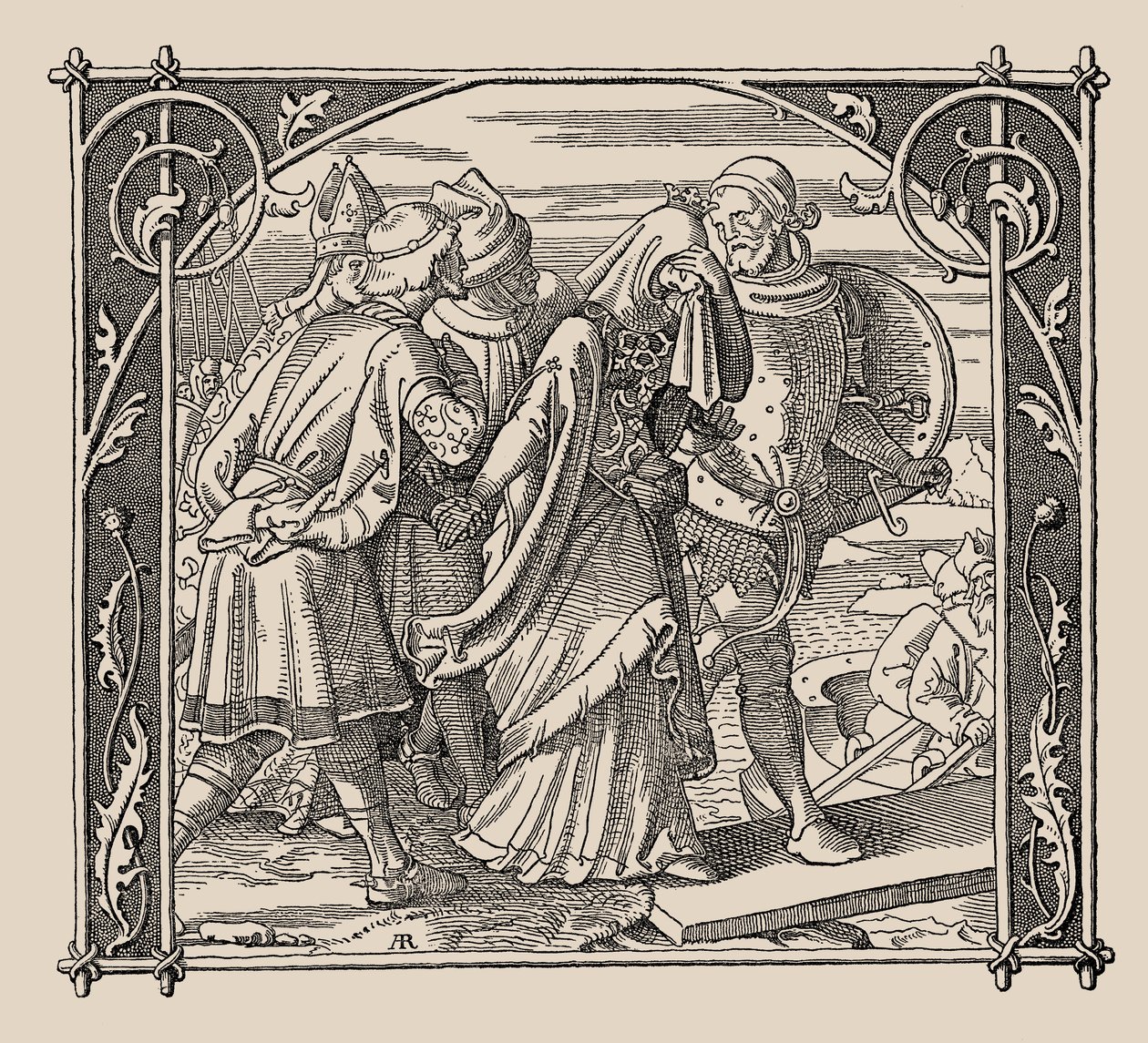 Los Nibelungos. Despedida de Kriemhild, 1840-1841 de Alfred Rethel