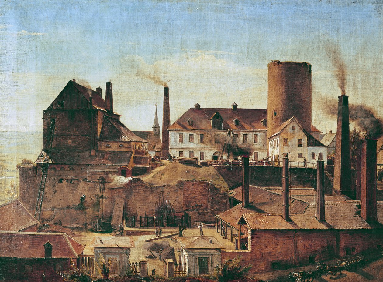 La Fábrica Harkort en Burg Wetter, c.1834 de Alfred Rethel
