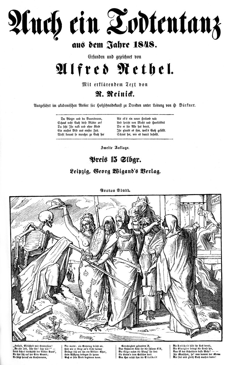 Totentanz 1848: La muerte es enviada a la Tierra de Alfred Rethel