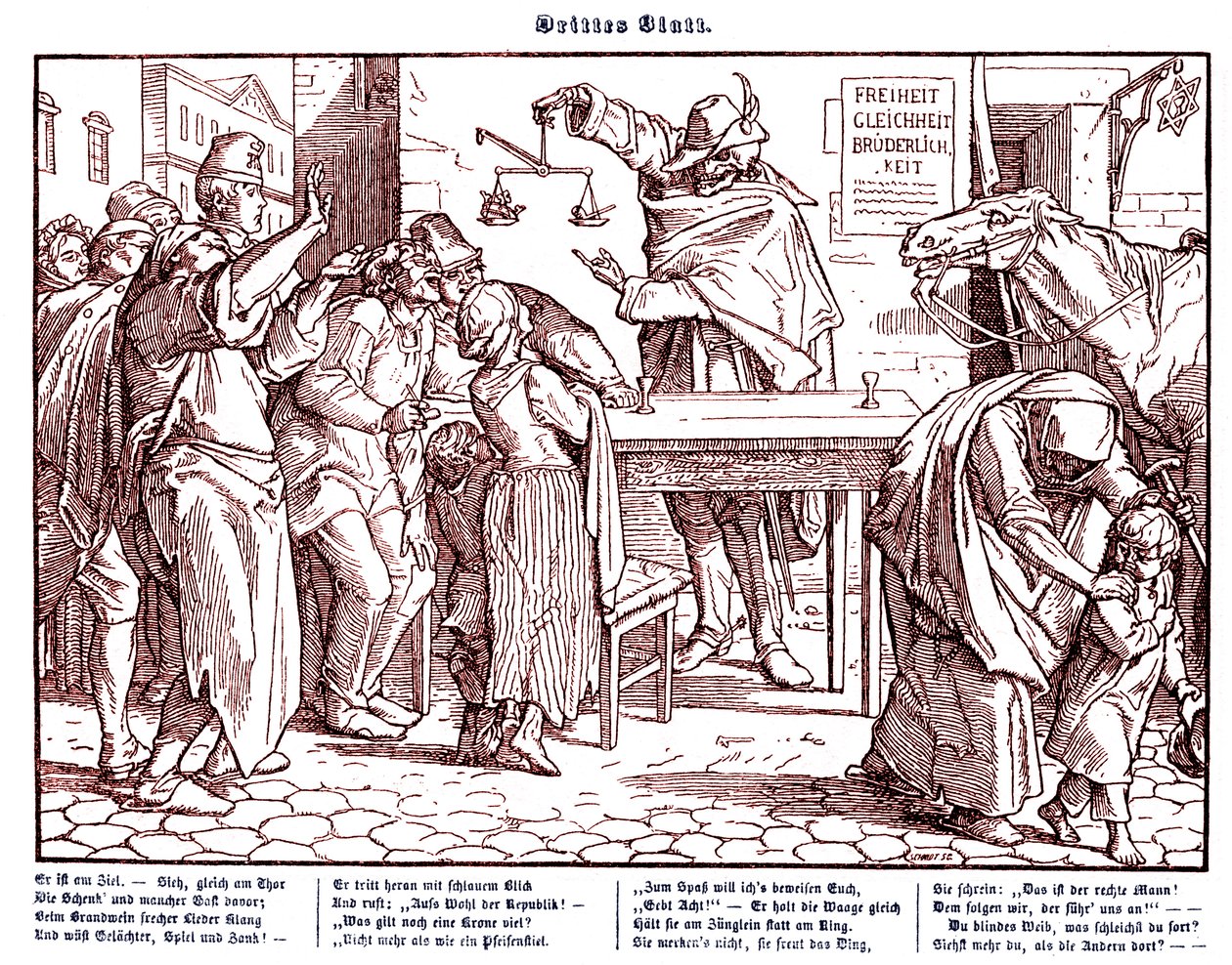 Totentanz 1848: La muerte demuestra que todos los hombres son iguales de Alfred Rethel