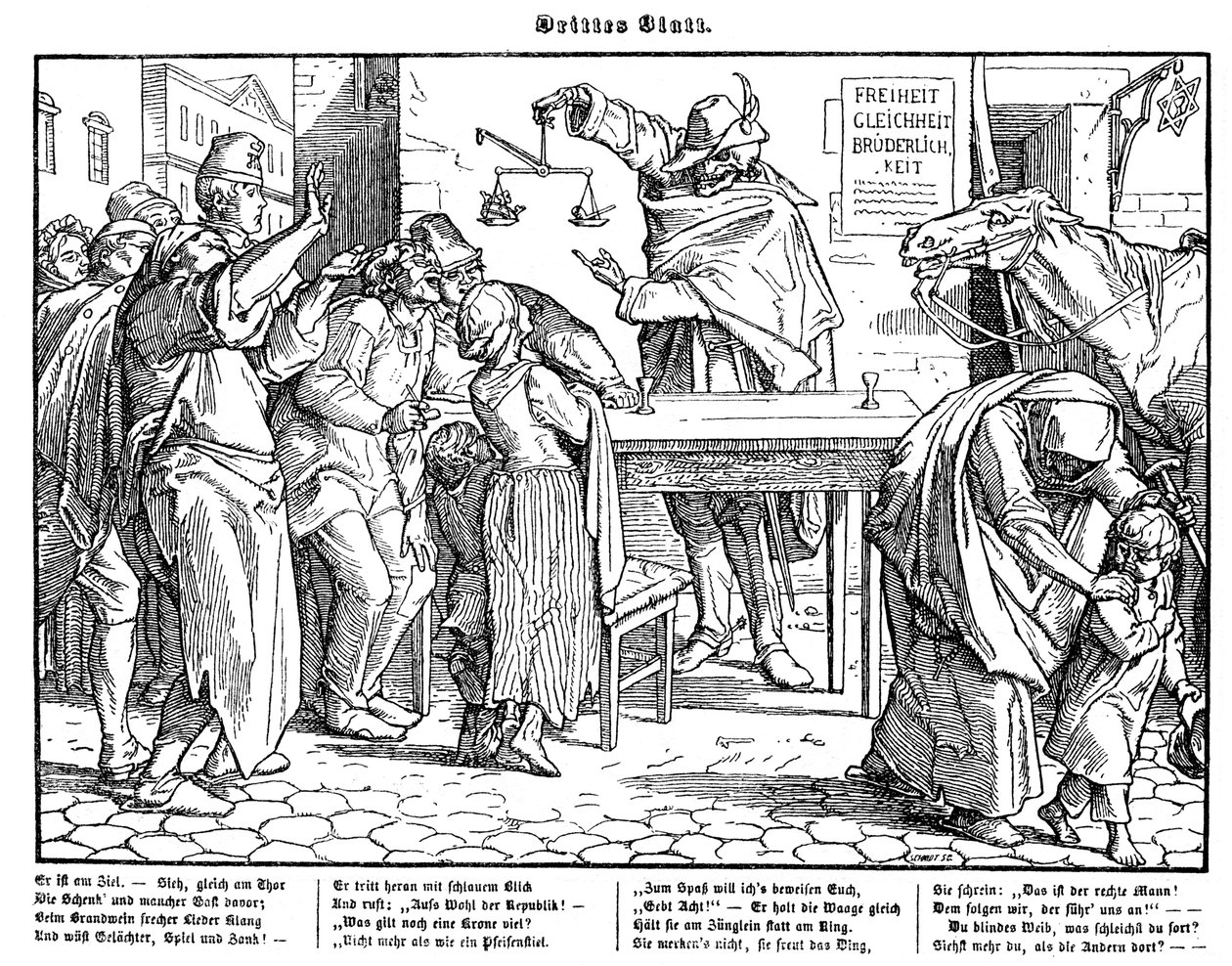 Totentanz 1848: La muerte demuestra que todos los hombres son iguales de Alfred Rethel