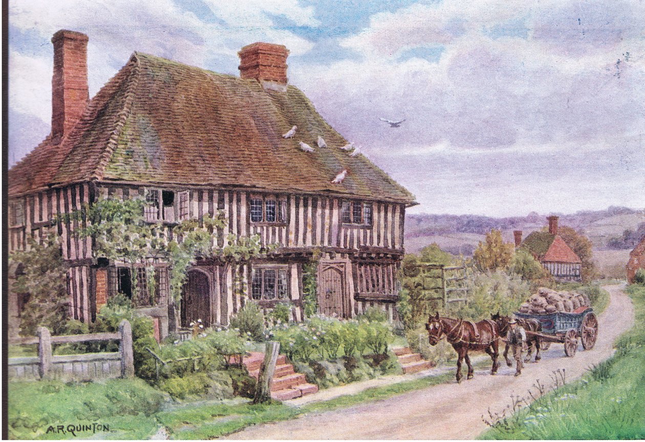 Small Hythe, cerca de Tenterden, Kent, de The Cottages and the Village Life of Rural England publicado por Dent & Sons Limited, 1912 de Alfred Robert Quinton