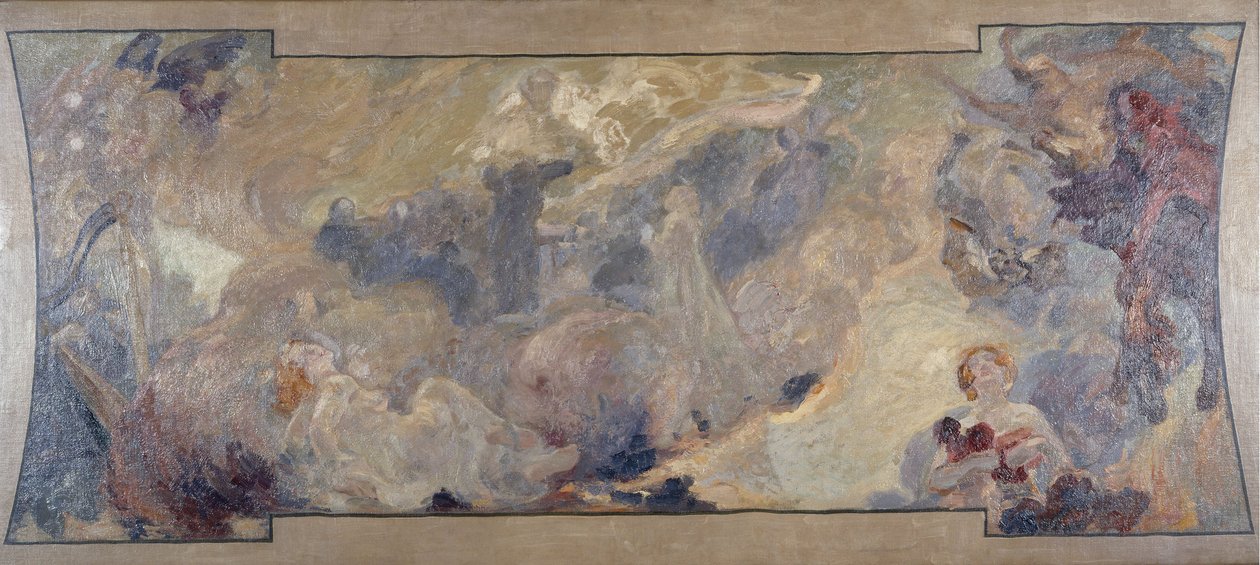 Boceto para el Petit Palais, galerie sud: La musique fantastique, entre 1906 y 1917 (lienzo, óleo) de Alfred Roll