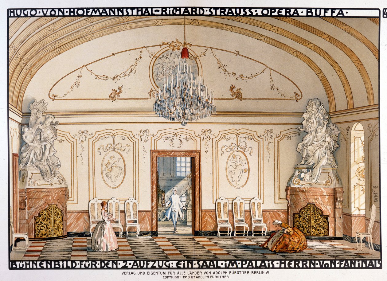 Richard Strauss: Der Rosenkavaliert (El caballero de la rosa) Escenografía de Roller. 2do acto. de Alfred Roller
