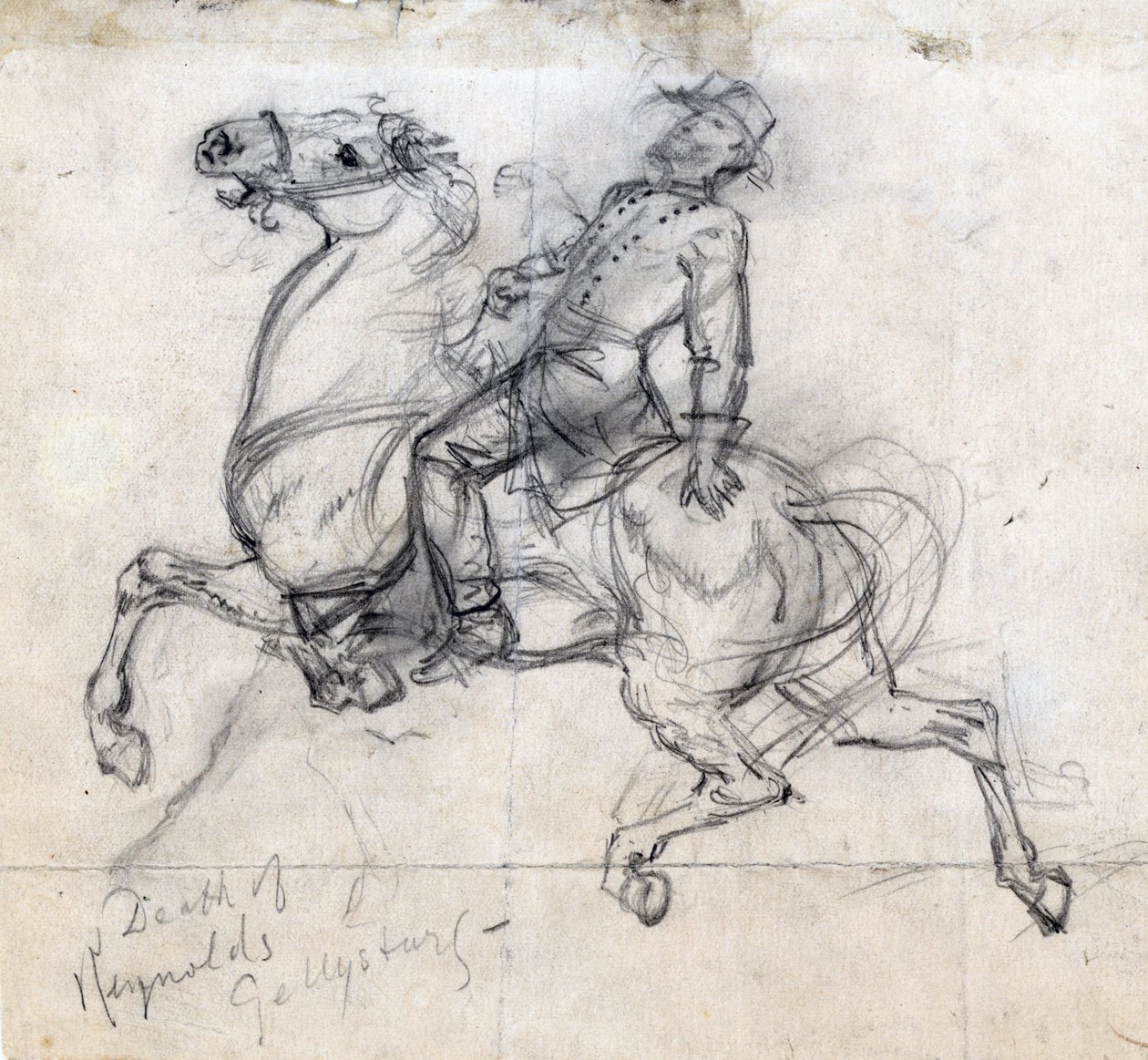 Muerte de Reynolds en Gettysburg 1863 (dibujo) de Alfred Rudolph Waud