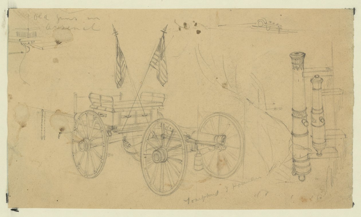 Viejos cañones en el arsenal de Alfred Rudolph Waud