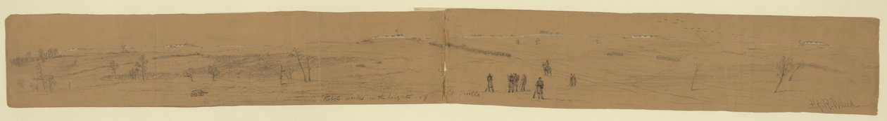 Obras rebeldes en las alturas de Centerville de Alfred Rudolph Waud