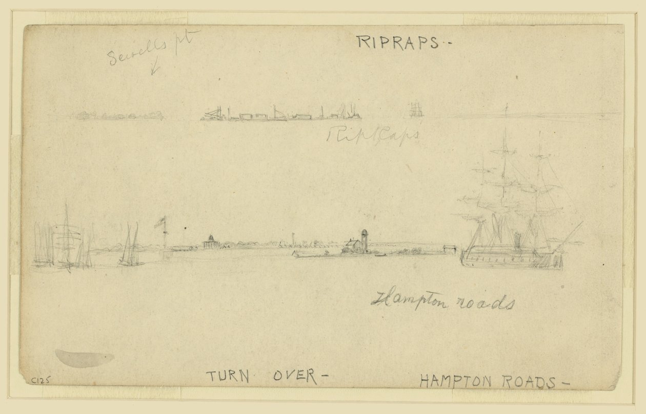 Ripraps y Hampton Roads de Alfred Rudolph Waud