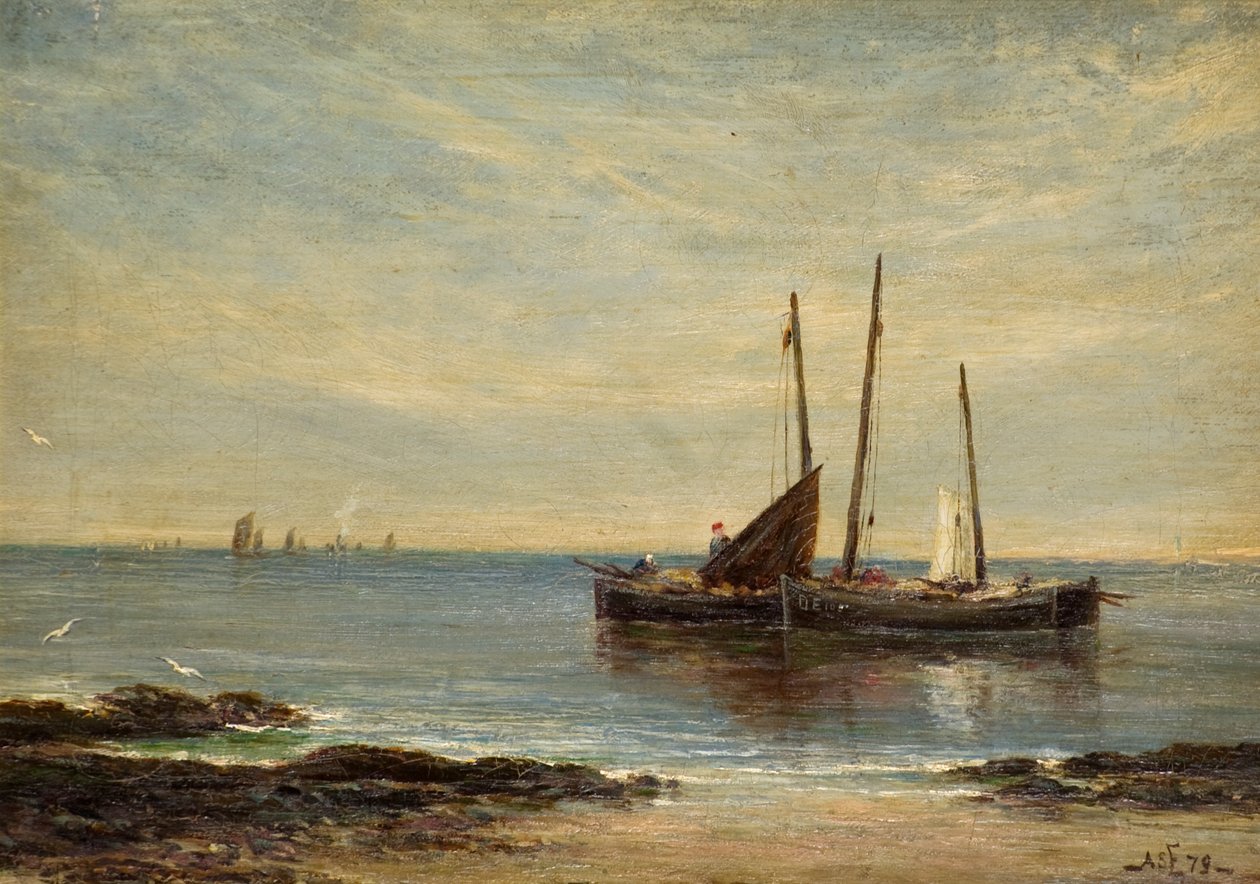 Barcos de pesca en la desembocadura del Tay de Alfred Sanderson Edward