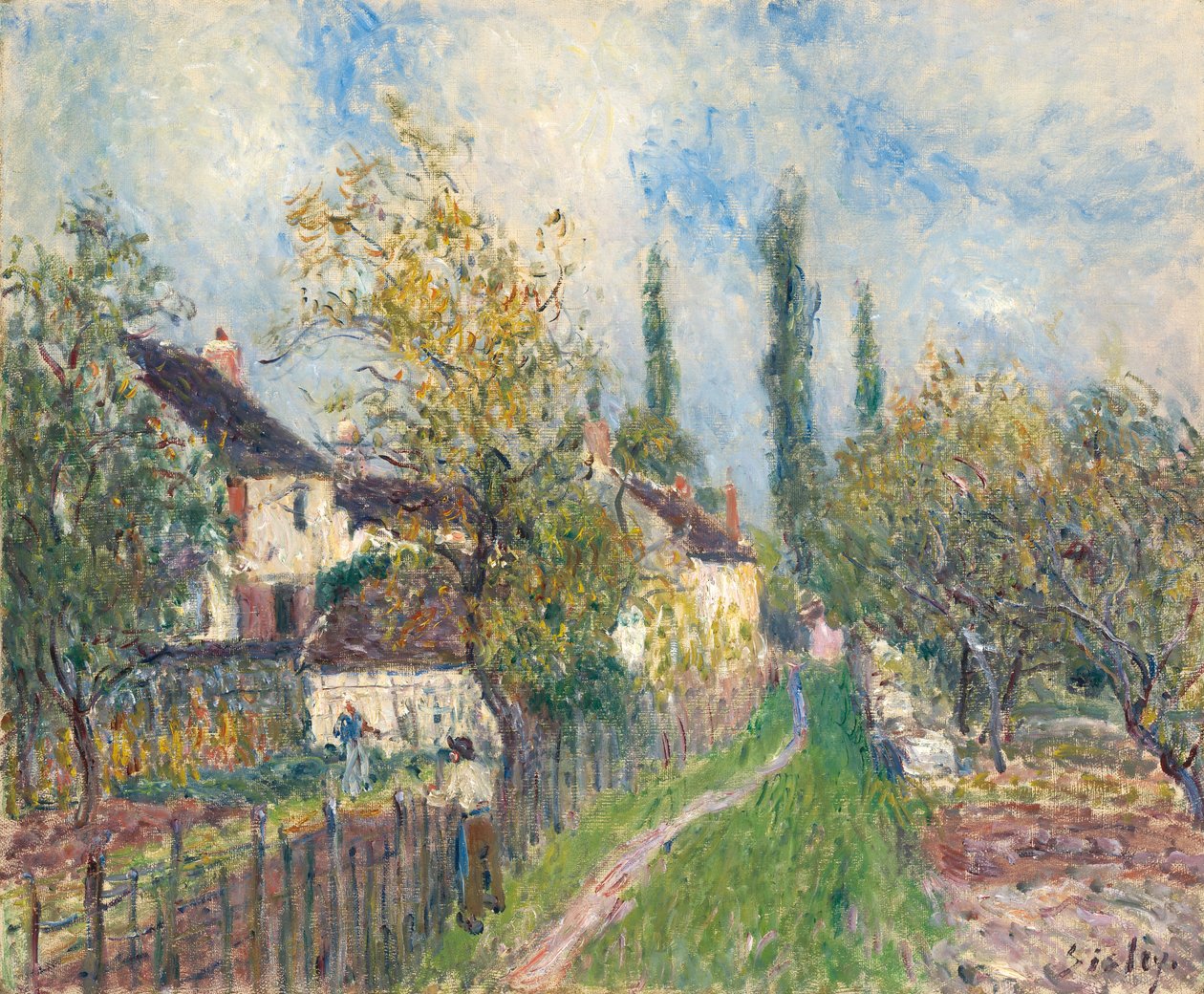 Francés: Un sentier aux Sablons Un sendero en Les Sablons de Alfred Sisley