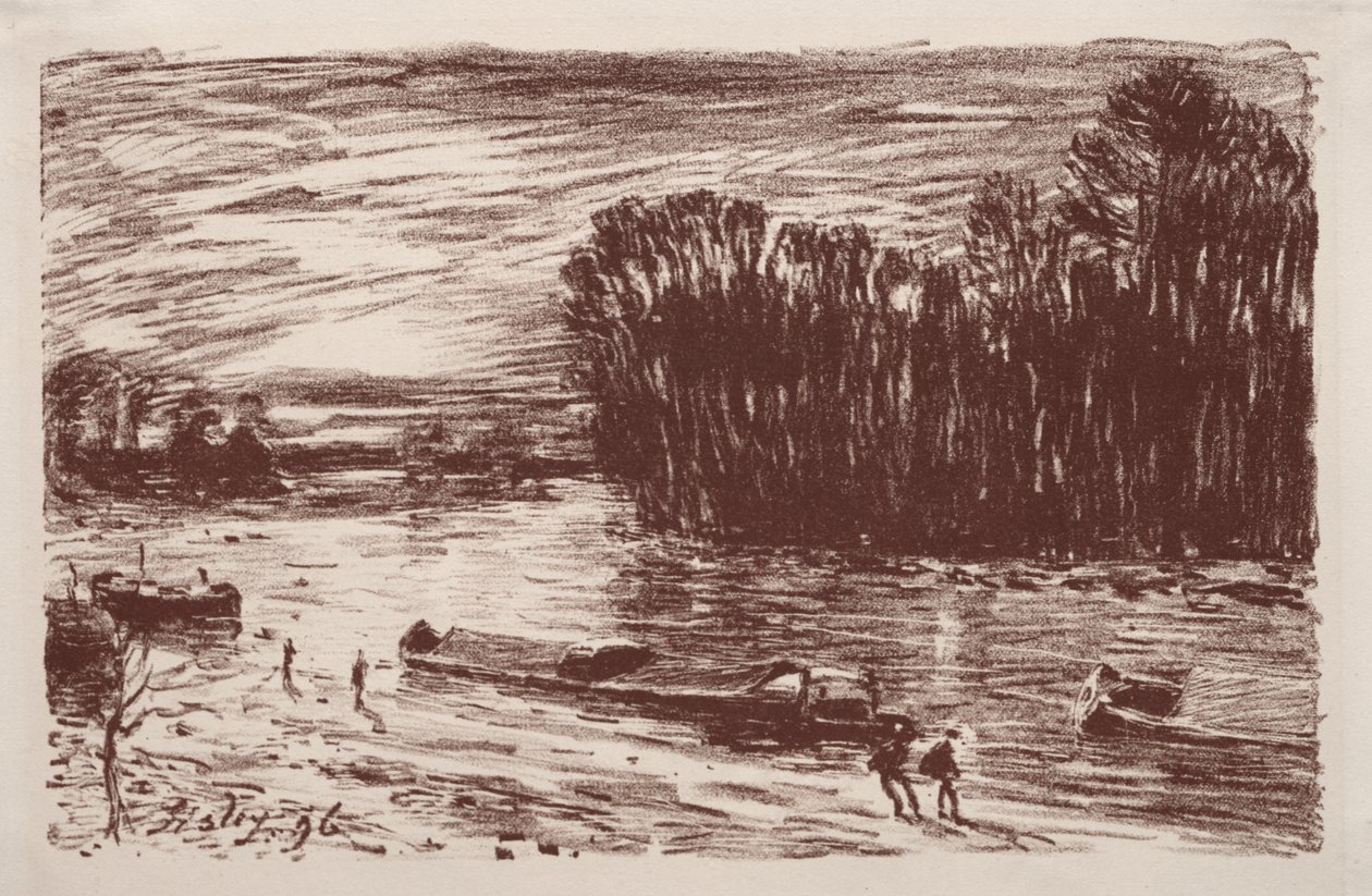 Bordes del Loing, cerca de Saint-Mammès de Alfred Sisley