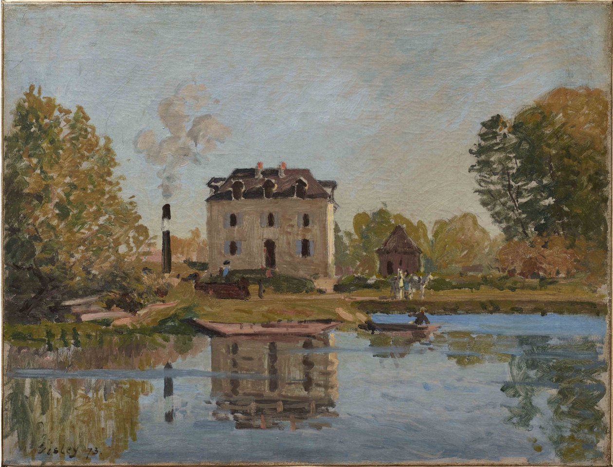 Fábrica a orillas del Sena, Bougival de Alfred Sisley