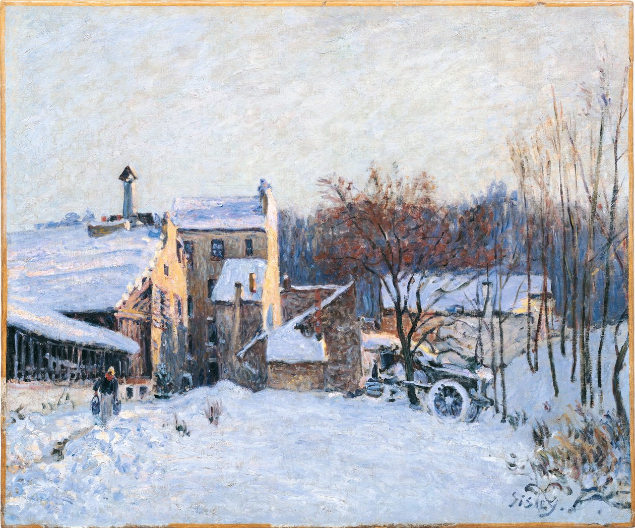 Francés: Une cour à Chaville de Alfred Sisley