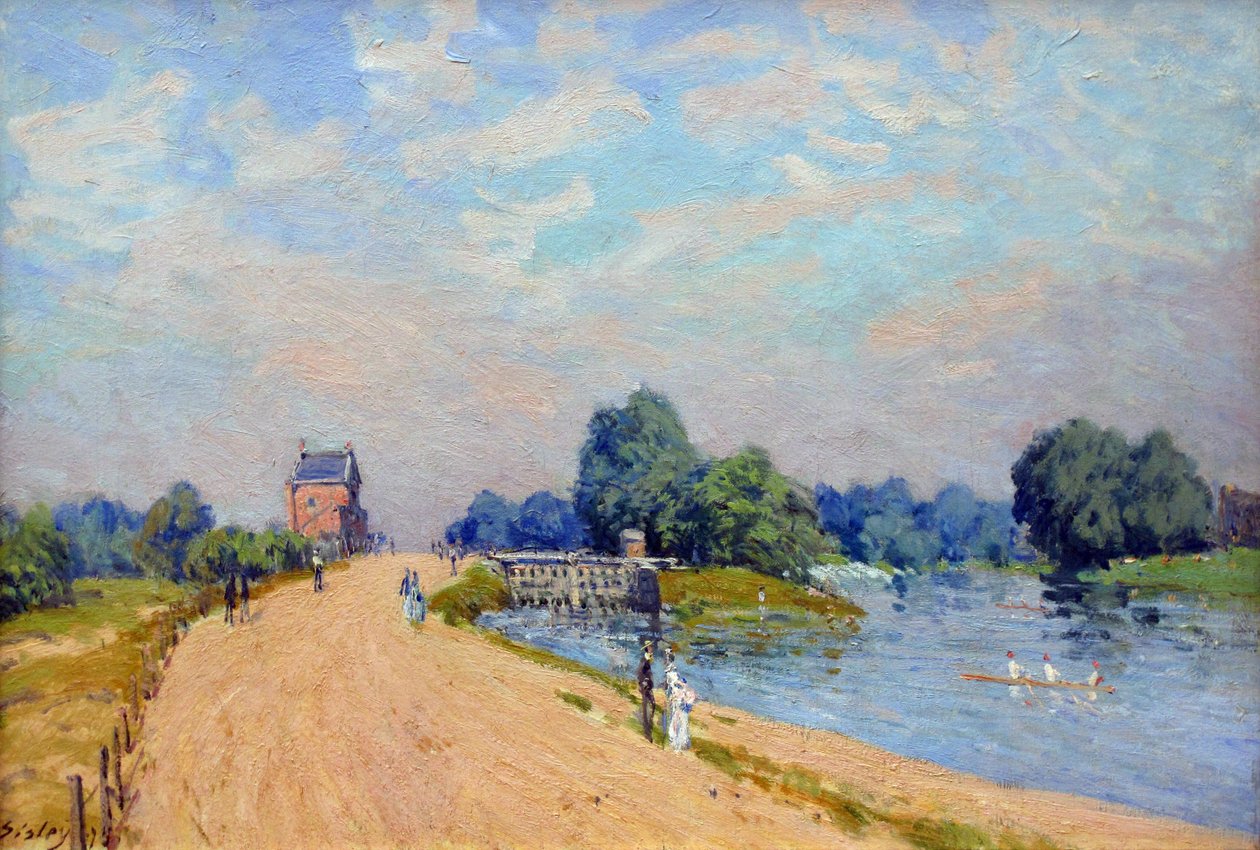 Camino de Hampton Court de Alfred Sisley