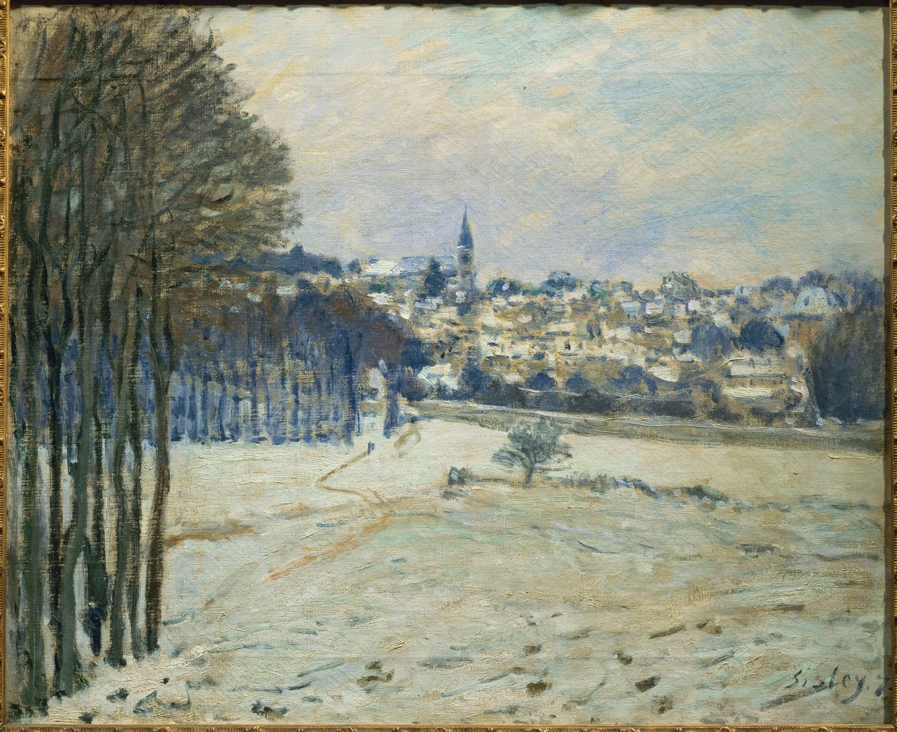 La neige a Marly-le-Roi ... (pintura sobre lienzo) de Alfred Sisley