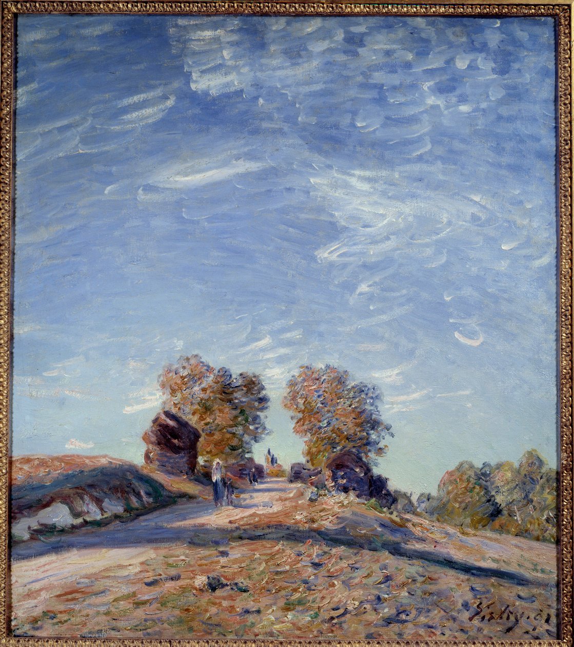 Camino ascendiendo al sol de Alfred Sisley