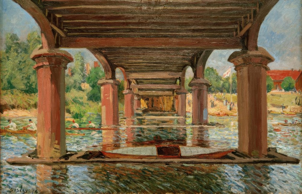 Bajo el puente de Hampton Court de Alfred Sisley