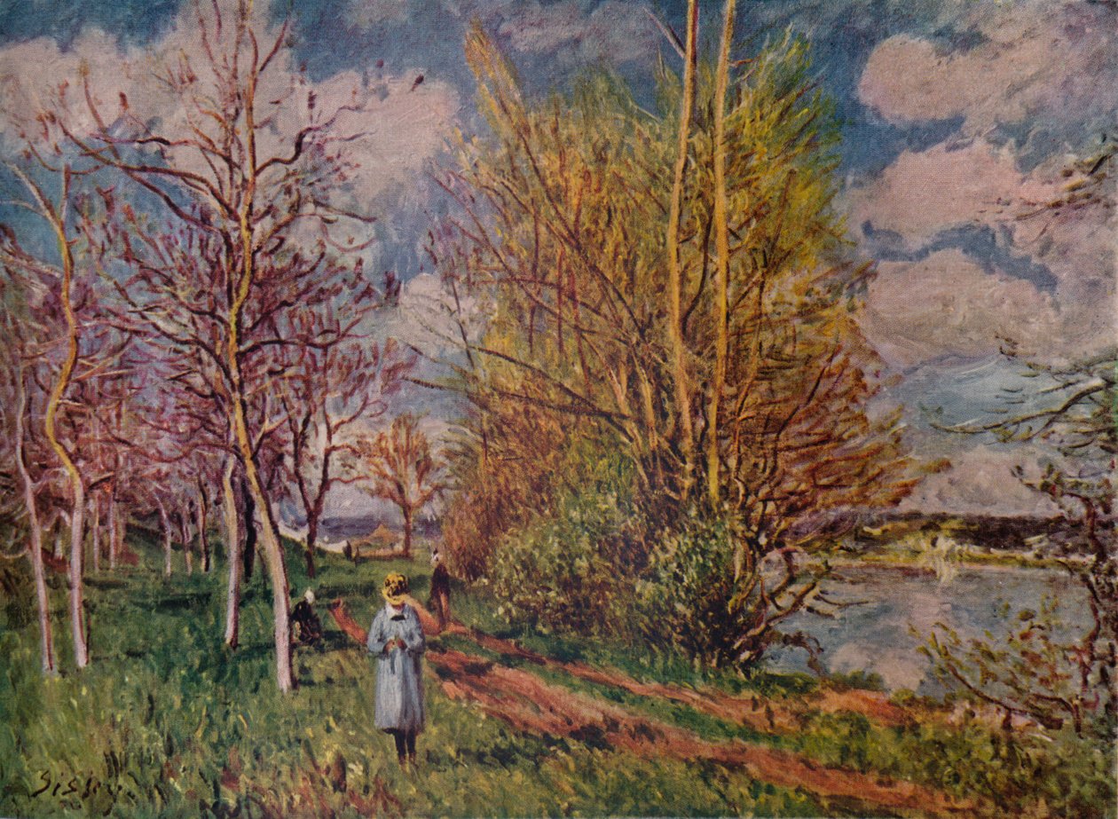 Primavera en las orillas del río, finales del siglo XIX, 1941 de Alfred Sisley