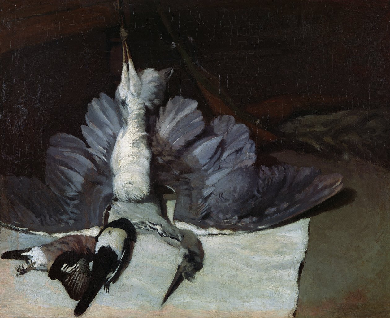 Naturaleza muerta: Garza con alas extendidas de Alfred Sisley