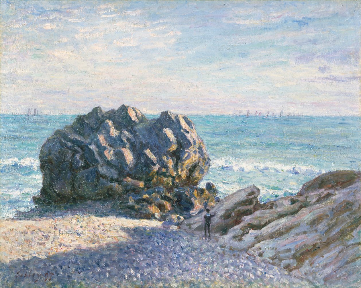 Roca de Storr, Cala de la Dama, al atardecer de Alfred Sisley