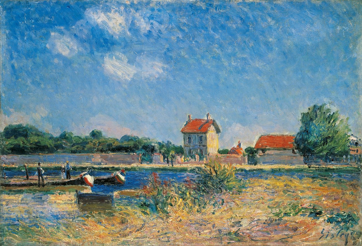 Las orillas del Canal du Loing en Saint-Mammes de Alfred Sisley
