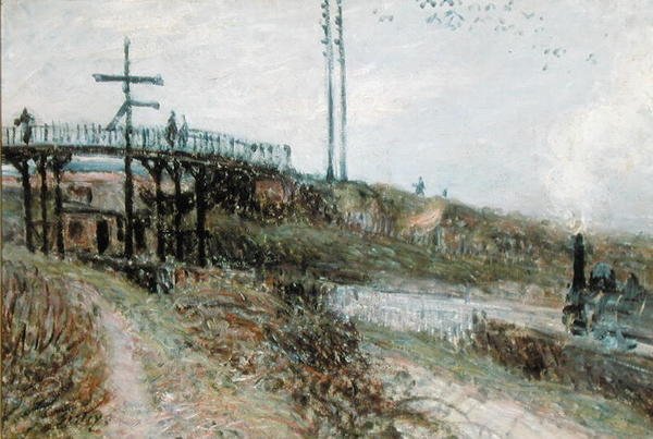 El Puente Peatonal sobre el Ferrocarril en Sevres, c.1879 de Alfred Sisley